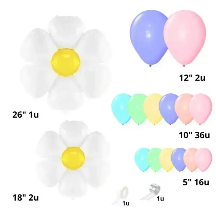 Set super guirnalda globo 59 pcs multicolor pastel 3