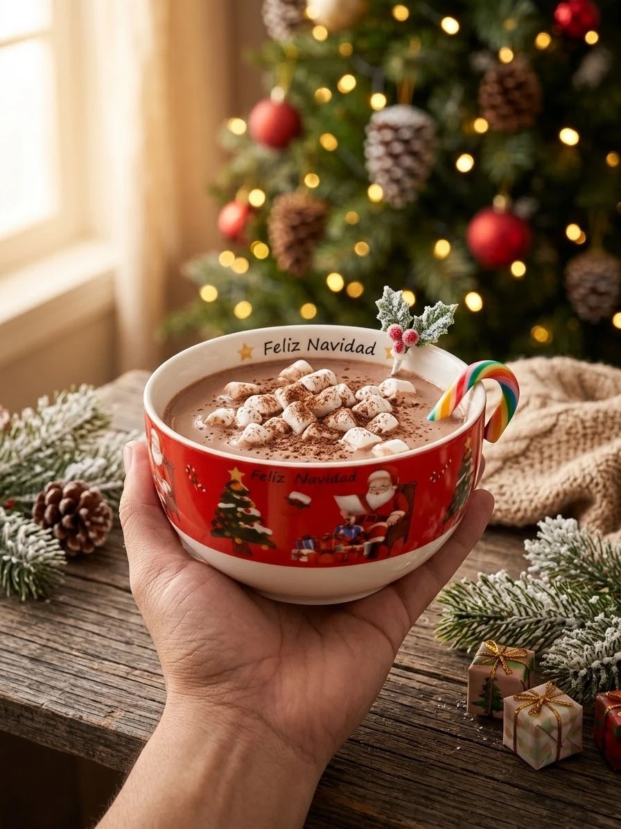 Tazon de porcelana navideño  2