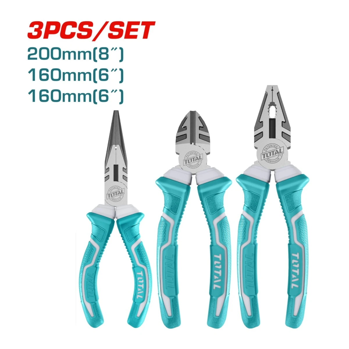 THT1K0301 Set de alicates 3pzs 8-6-6 total 2