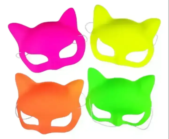 Antifaz fluo plástico gato animal print/ liso 2