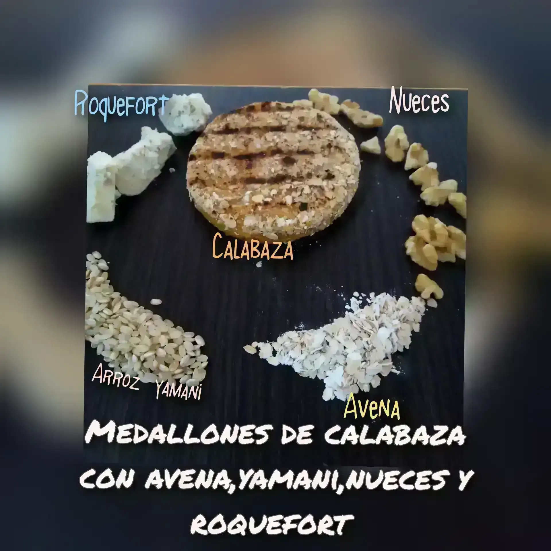 Medallones de calabaza nuez y Roquefort x4