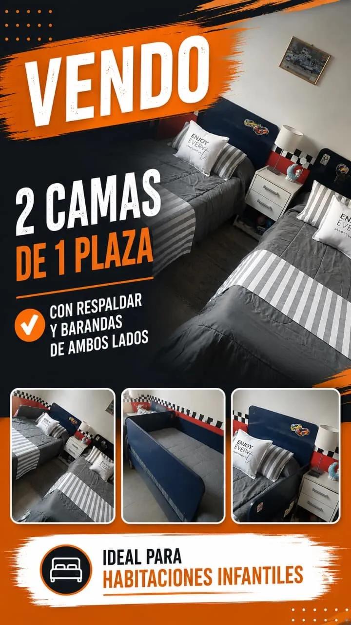 2 camas de 1 plaza (se venden las 2 juntas )  2