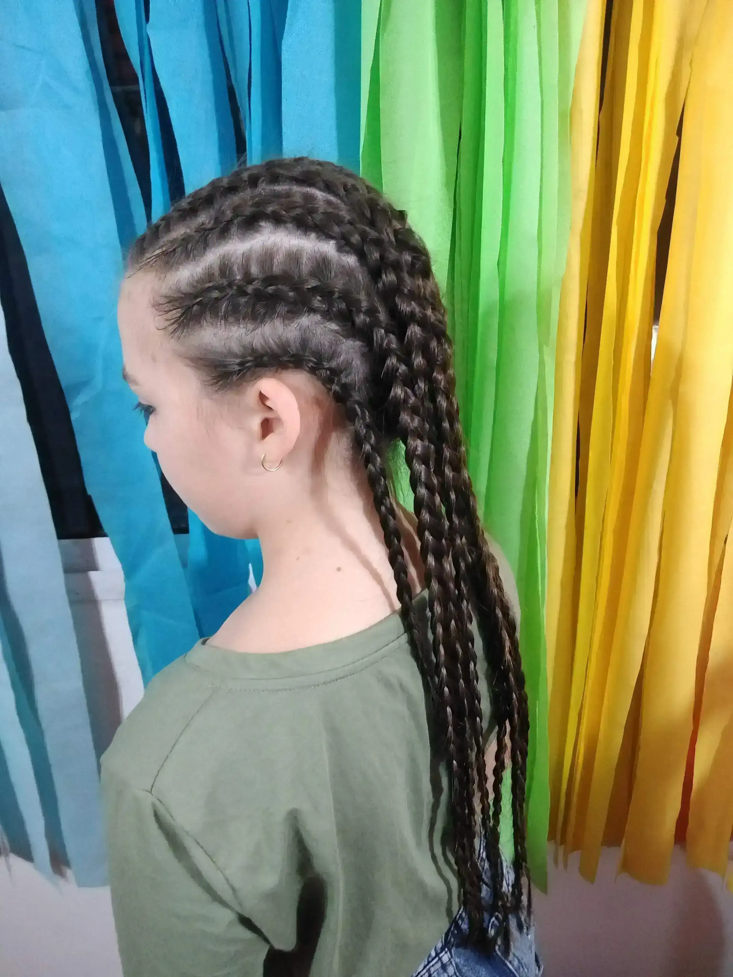 Ocho trenzas cosidas 2