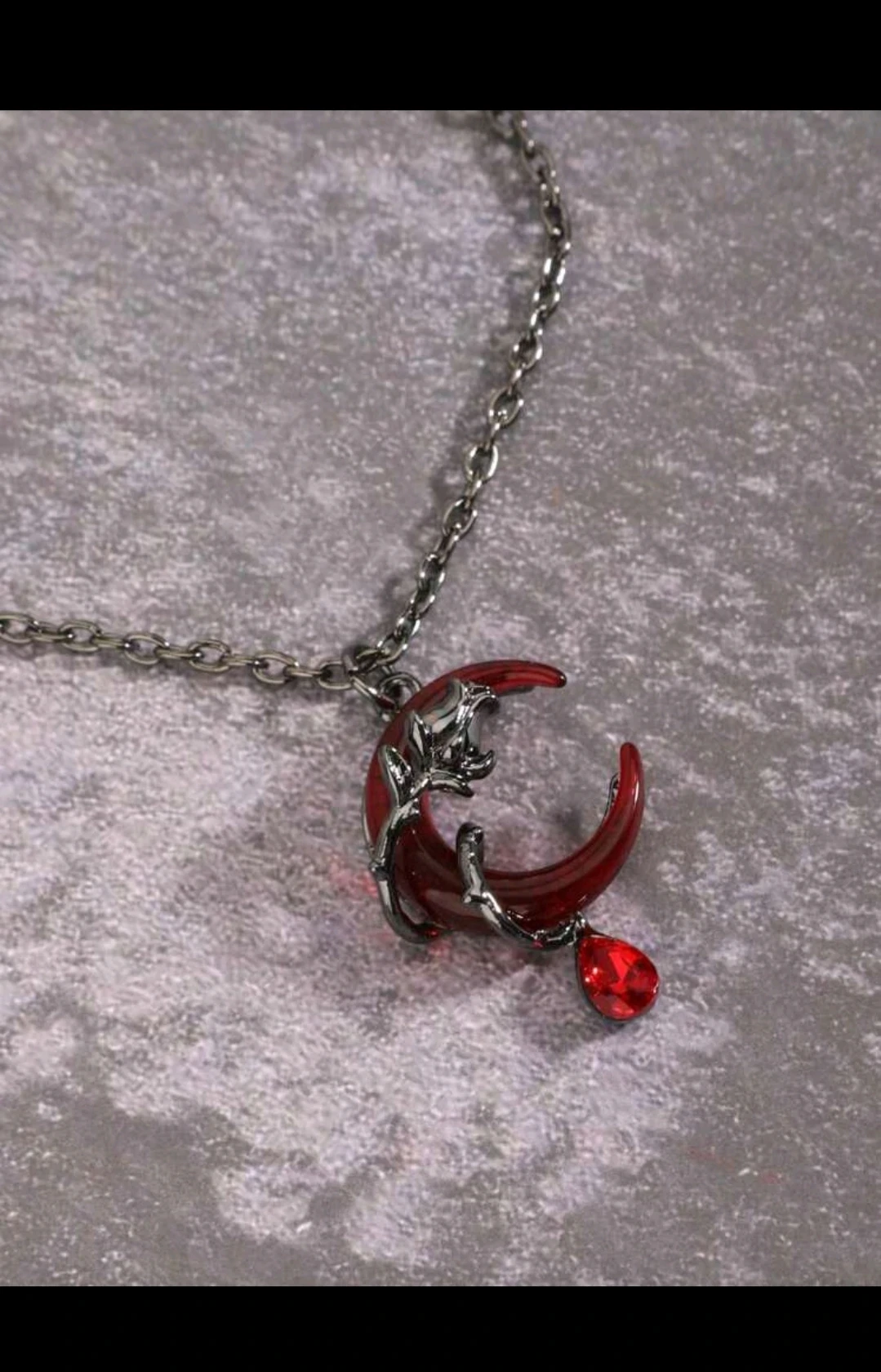 Collar asimeteico de media luna 🌑/ Agata Roja 3