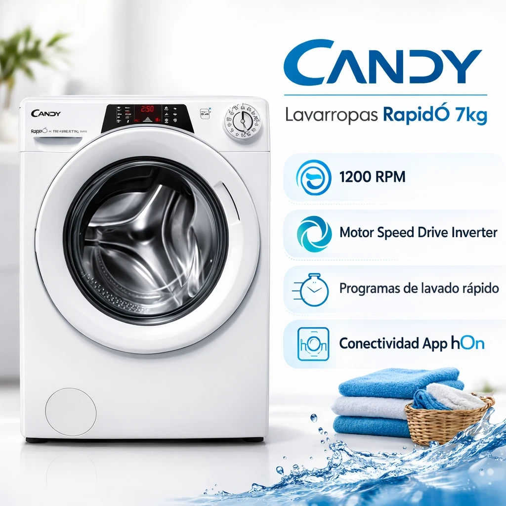 Lavarropas Candy 7KG Inverter
