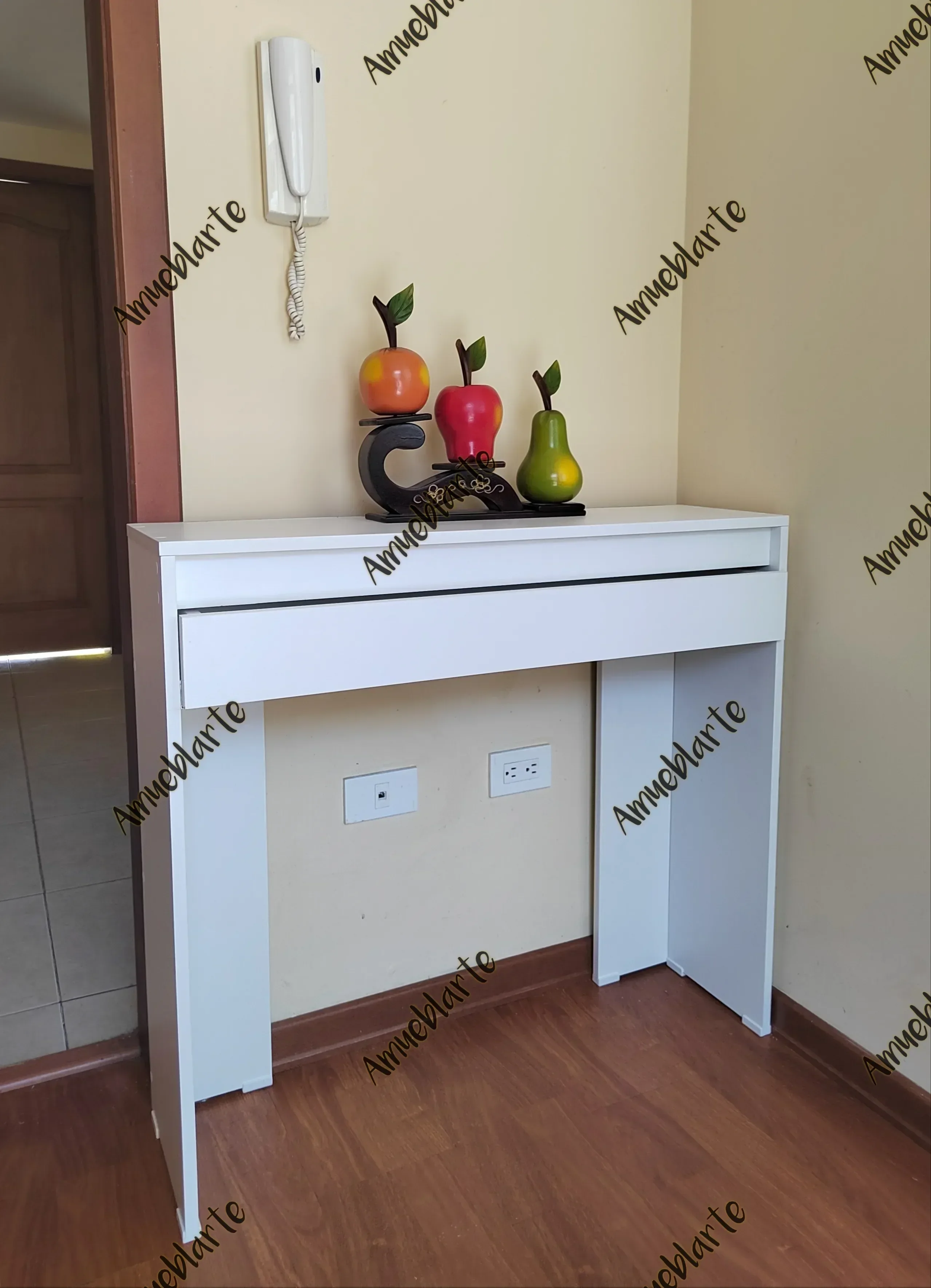 Recibidor blanco con cajón  4