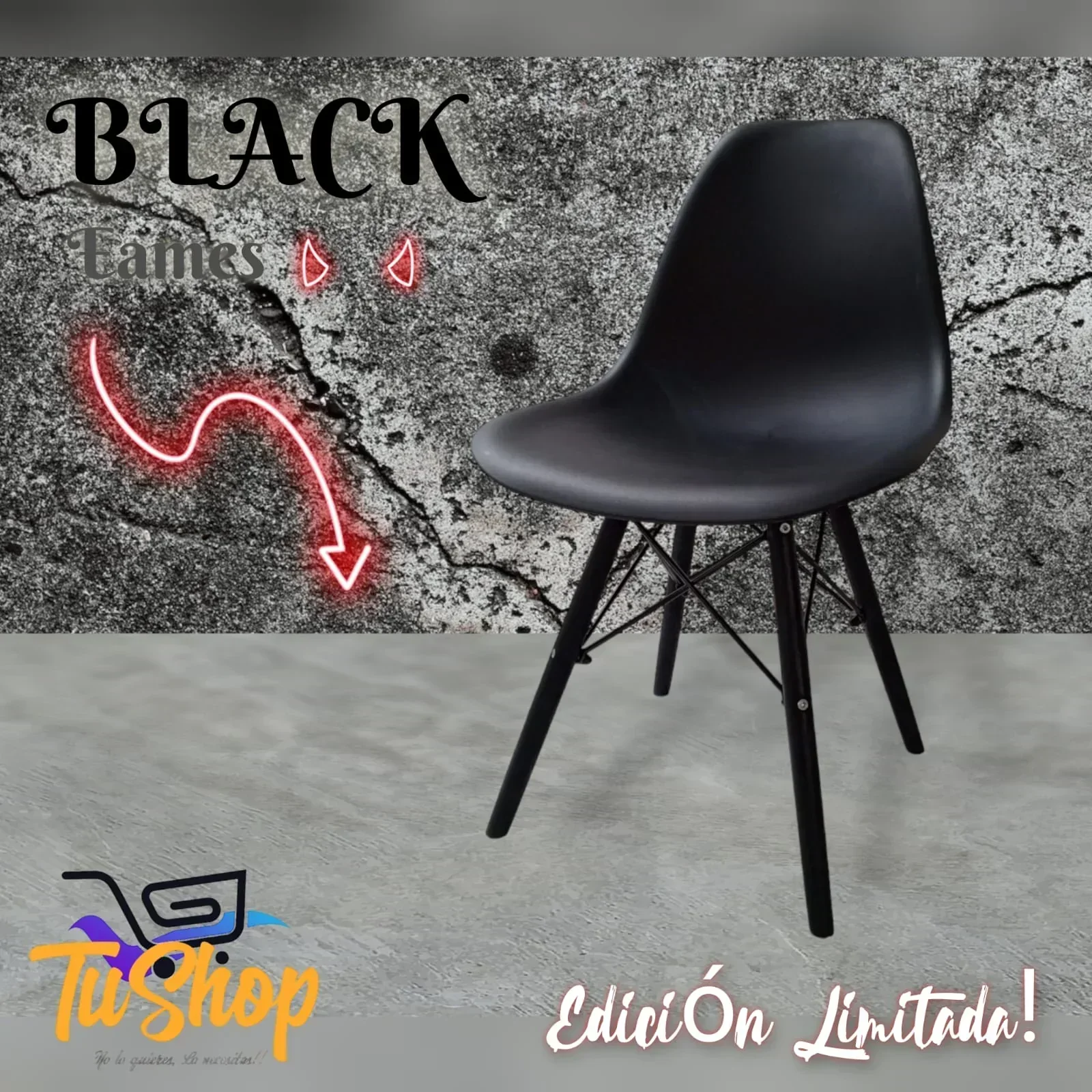 Silla Edición Limitada Eames Black  5