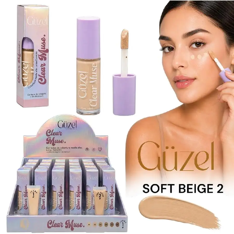 Corrector líquido clear muse tono #2 soft beige guzel