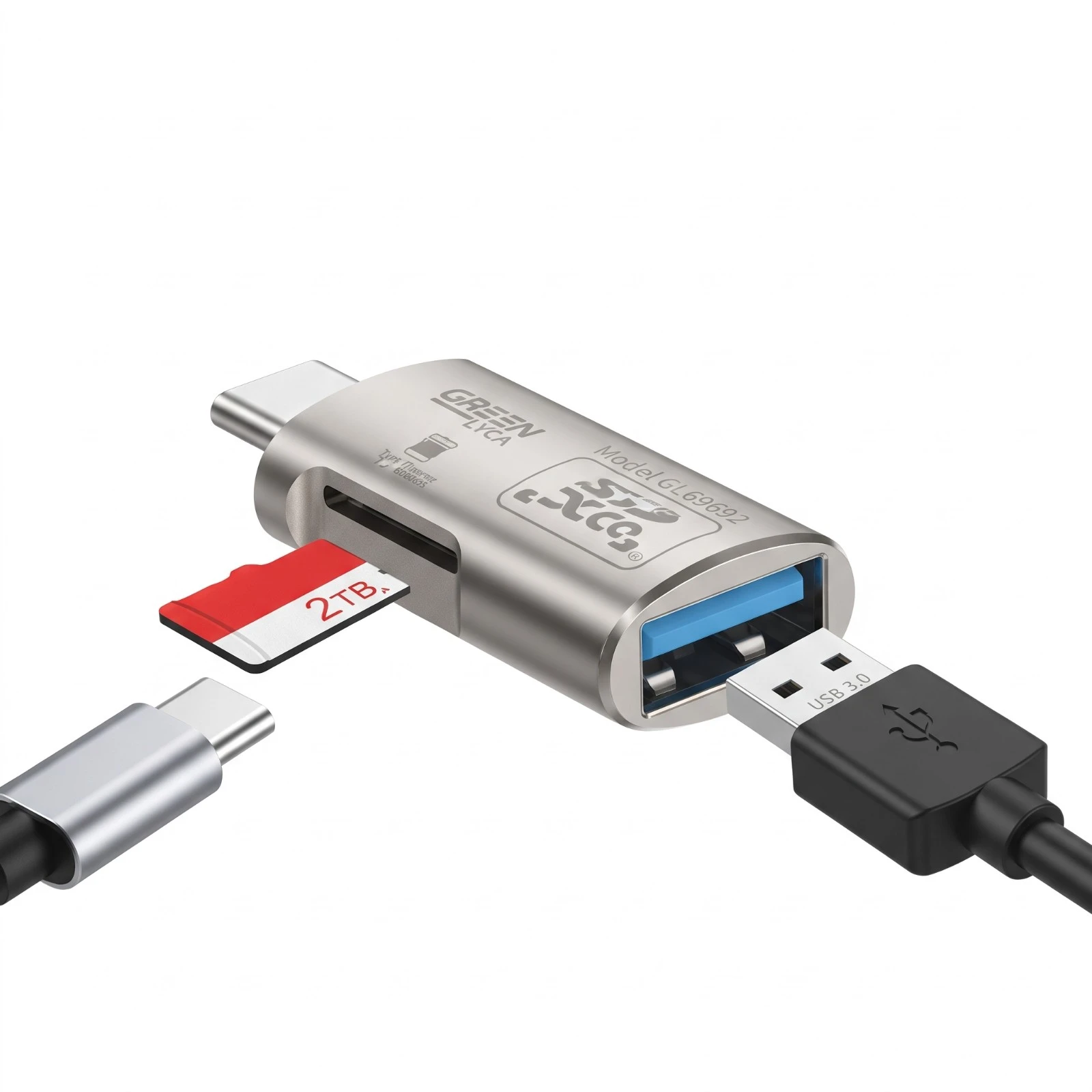 Lector OTG USB 3.0 Type-C Green Lyca Modelo GL69692: Máxima Velocidad y Versatilidad