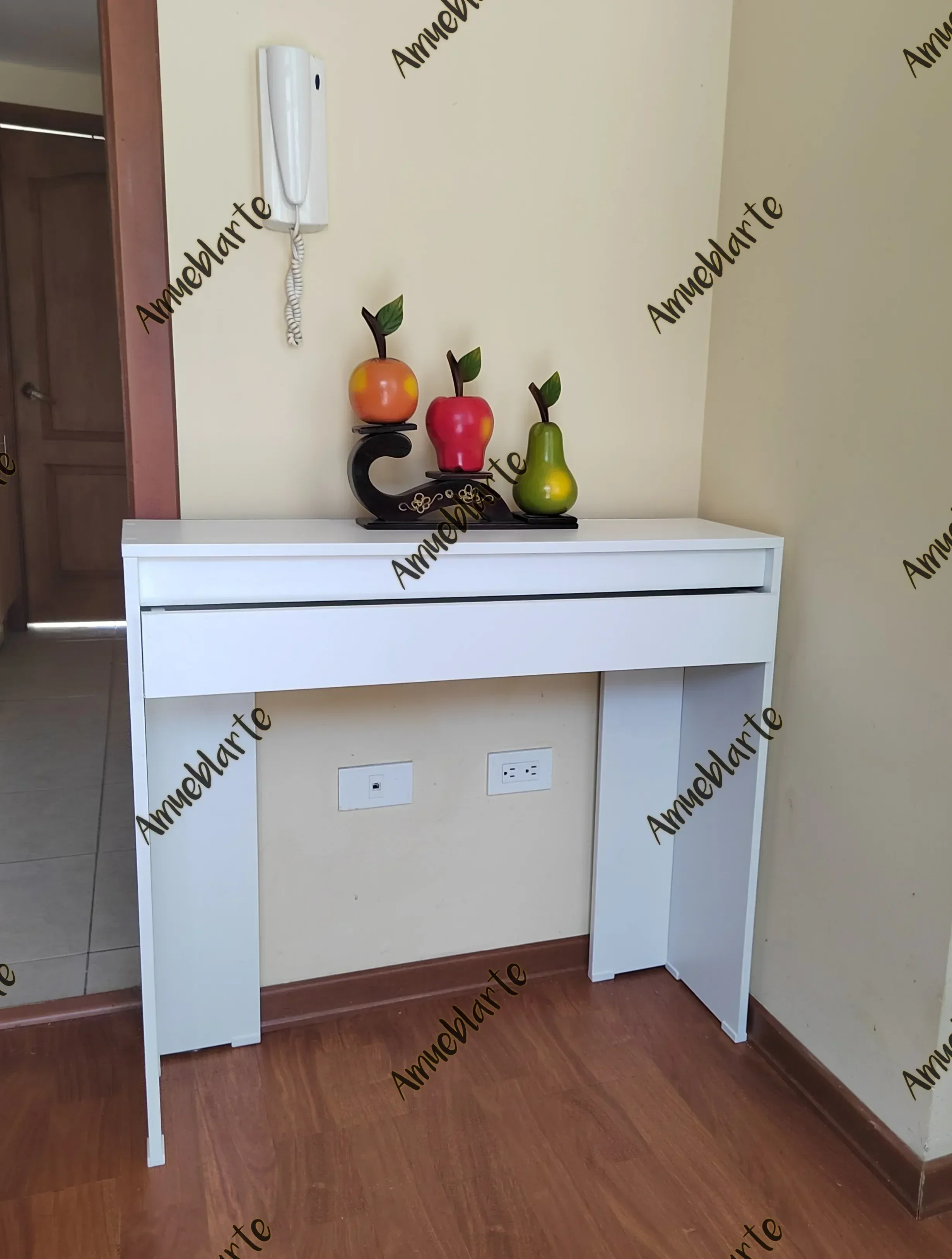 Recibidor blanco con cajón  3