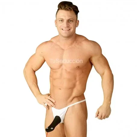 Viborita Tanga Less Para Hombres Blanco y Negro