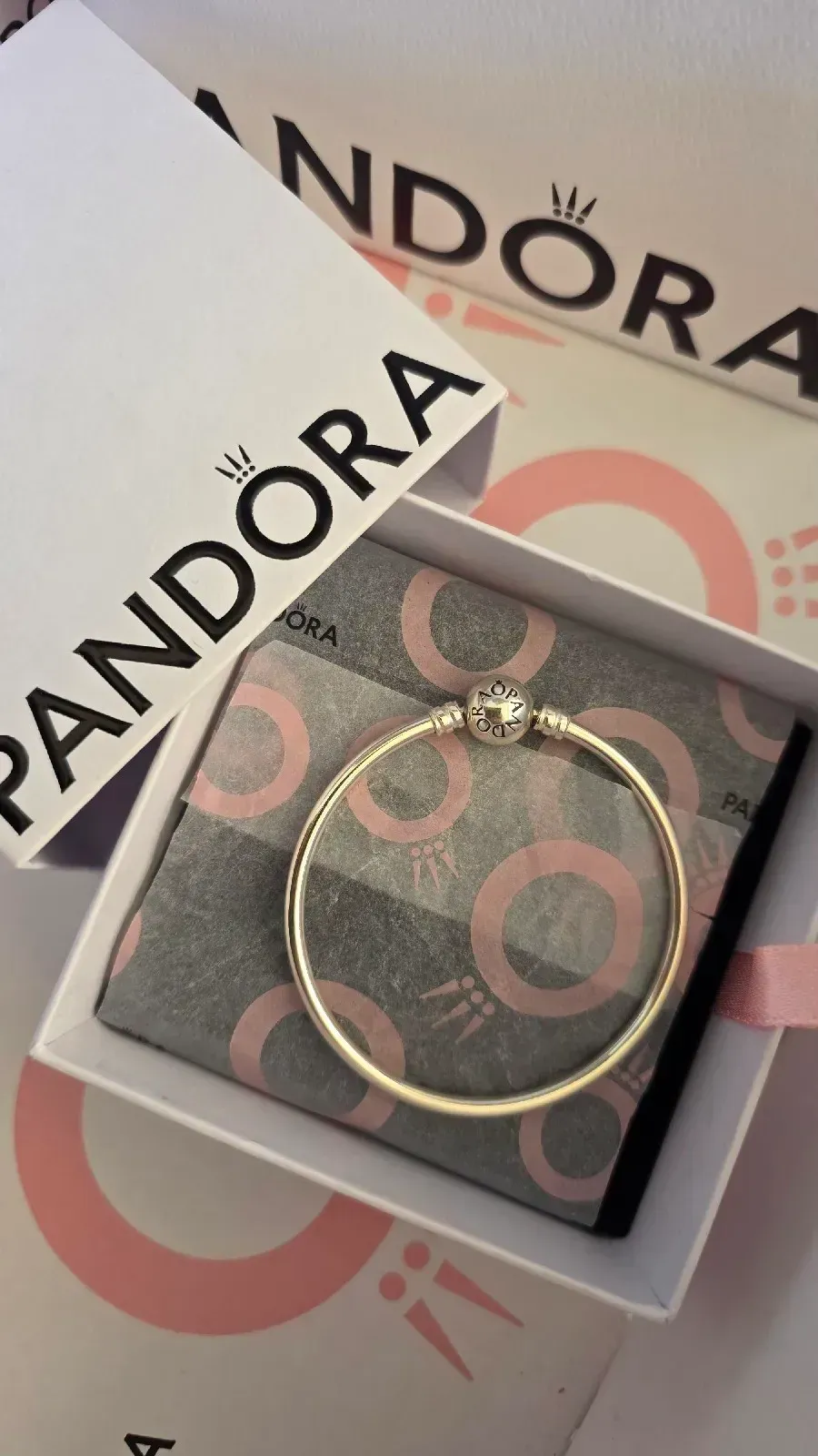 Pandora bangle ball clasp silver moments bracelet 