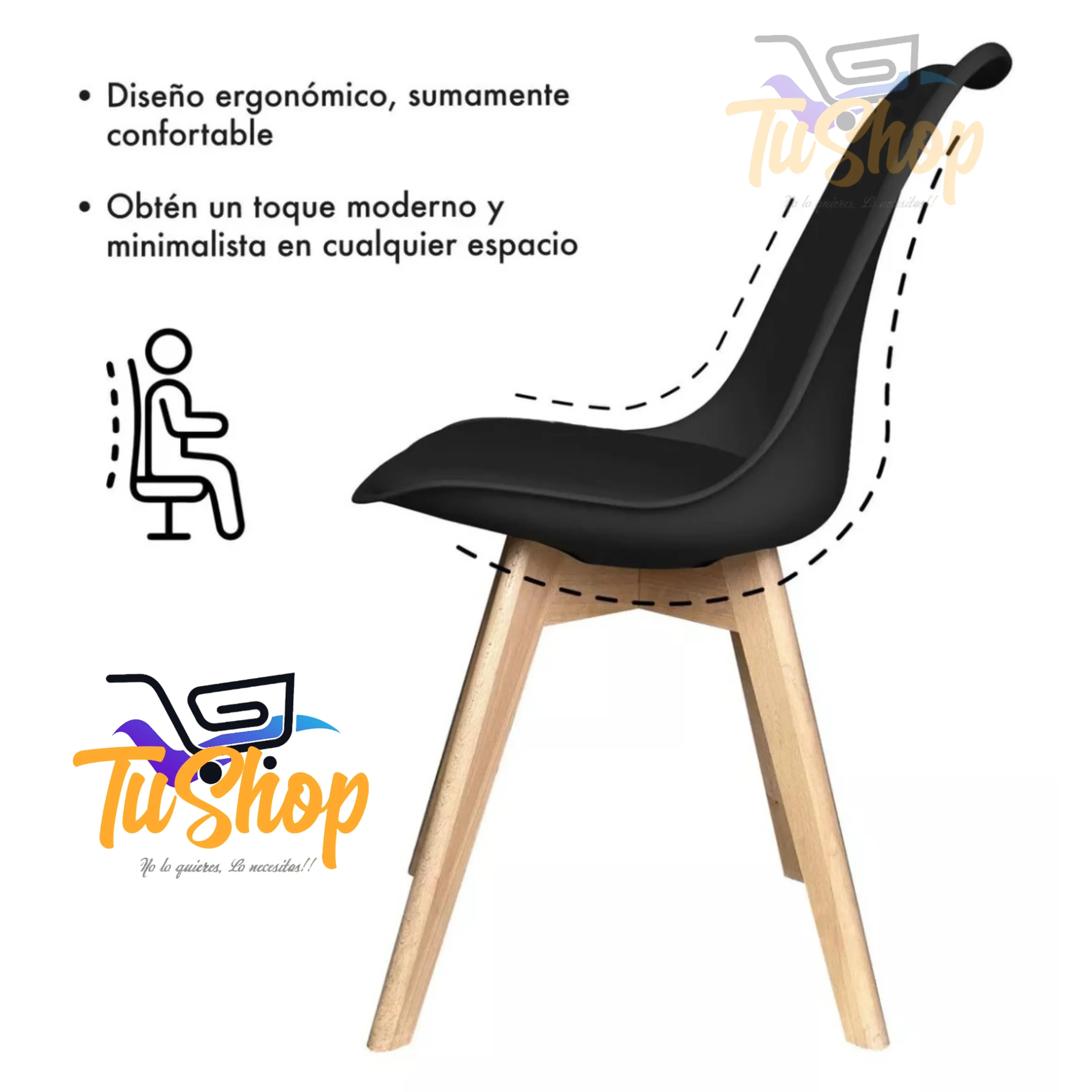  Sillas Eames Tulip Asiento Acolchado Unidad 4