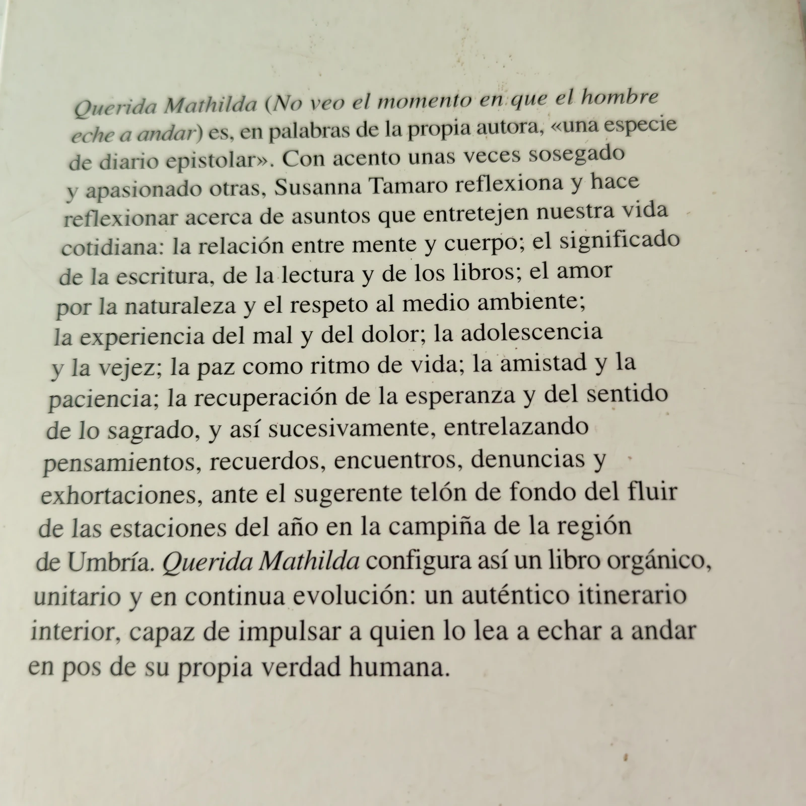 Querida Mathilda , Susanna Tamaro, usado 2