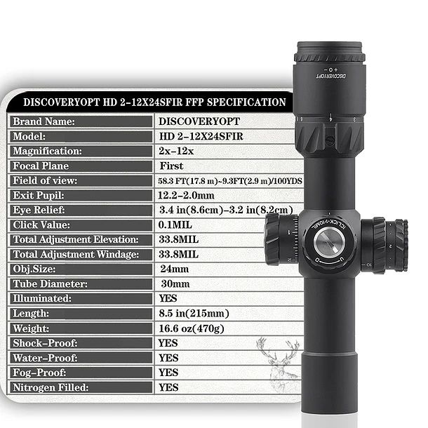 MIRA TELESCÓPICA HD 2-12X24SFIR 6