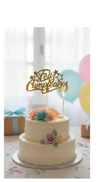 Topper feliz cumpleaños cursiva 5