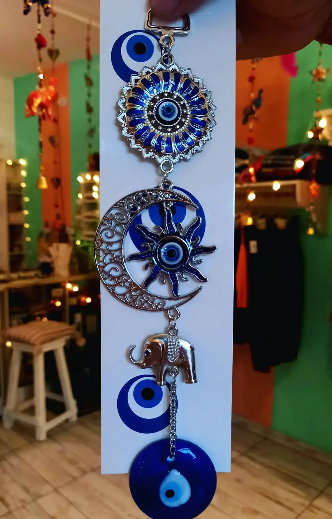 Colgantes con ojo turco luna elefante 