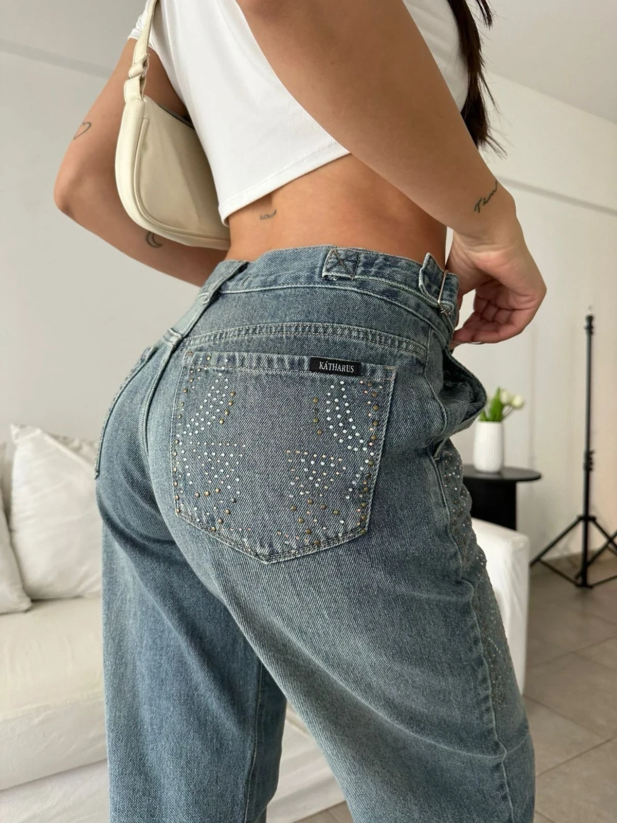 Jeans Con Tacha mom 