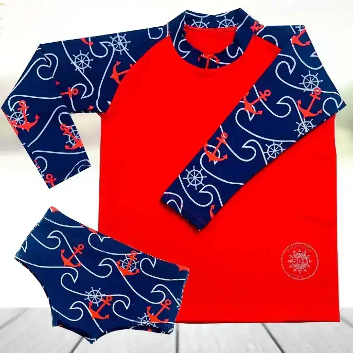 Camisa de proteção Raglan + Sunga Infantil  3