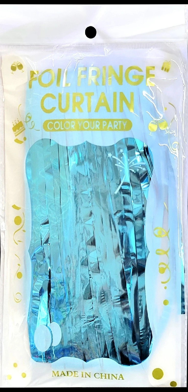 cortina azul  metalica 100x200 cm