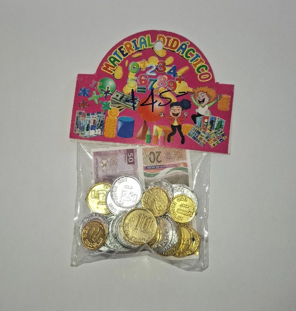 monedas didáctica de plastico 