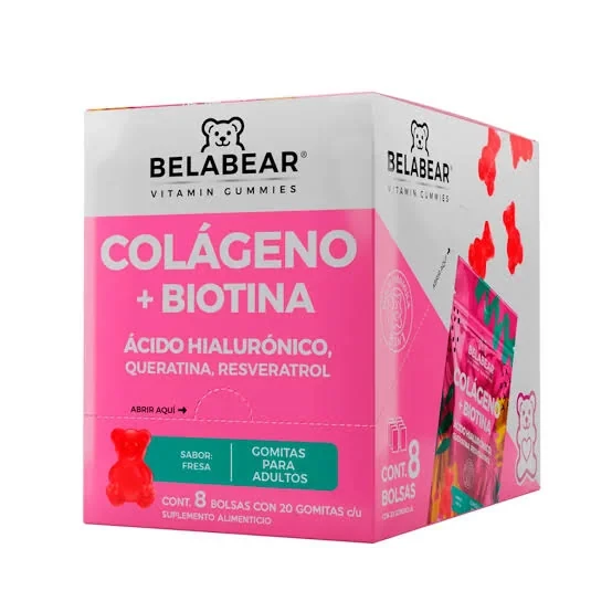 Belabear gomitas colageno + biotina sobres con 20