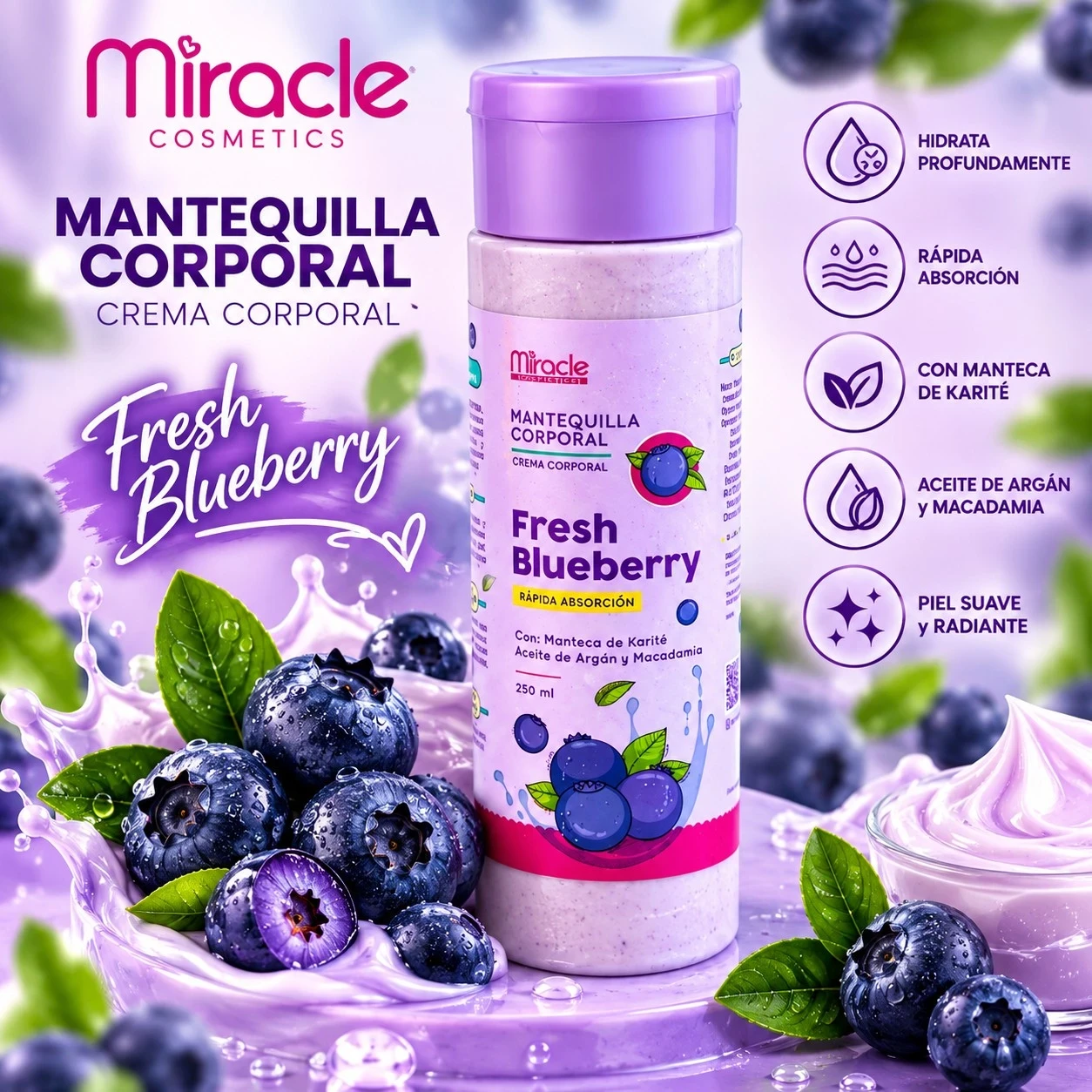 miracle mantequilla corporal blueberry Velvet 💜🫐