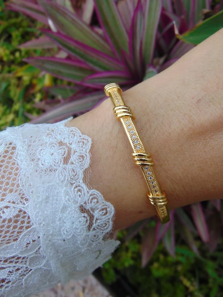 PULSERA + ANILLO RODIO DOR NUDOS MICROCIRCONES 3