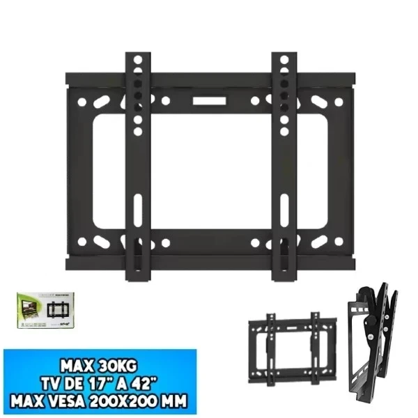 Soporte TV 14 A 42″ / MAX 30KG / Max VESA 200X200MM / RECLINABLE / 1mm Grosor