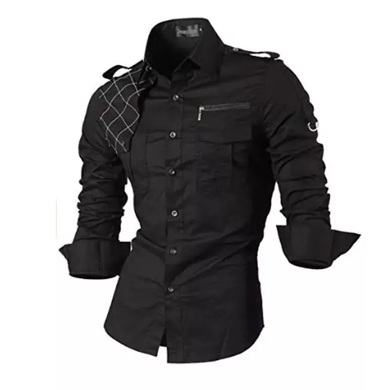 Jeansian-camisas de vestir informales para hombre