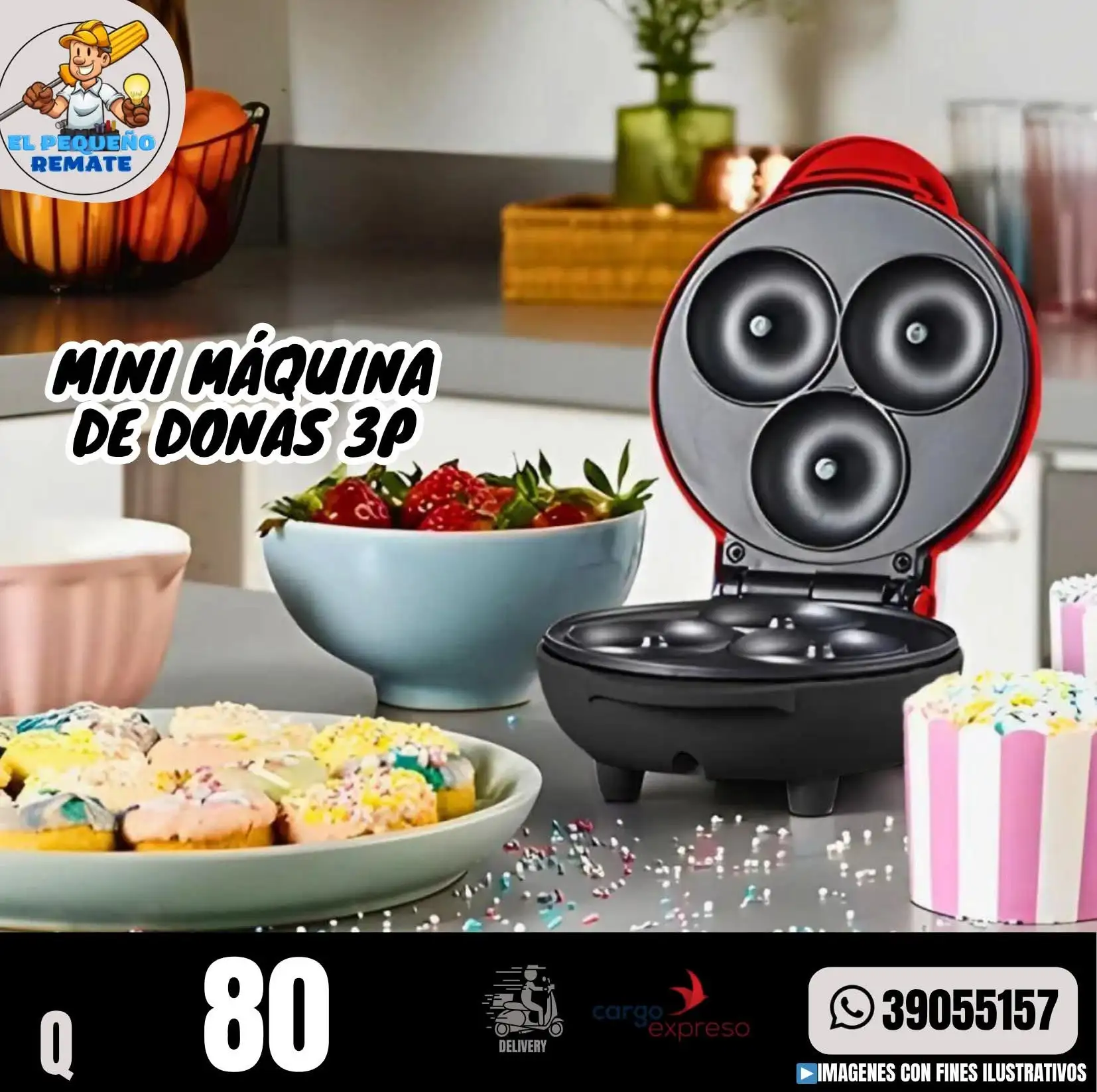 MINI MÁQUINA DE DONAS 3P 3