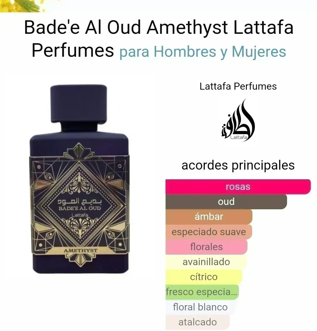 Bade'e Al Oud Amethyst de Lattafa Perfumes unisex 100ml 2