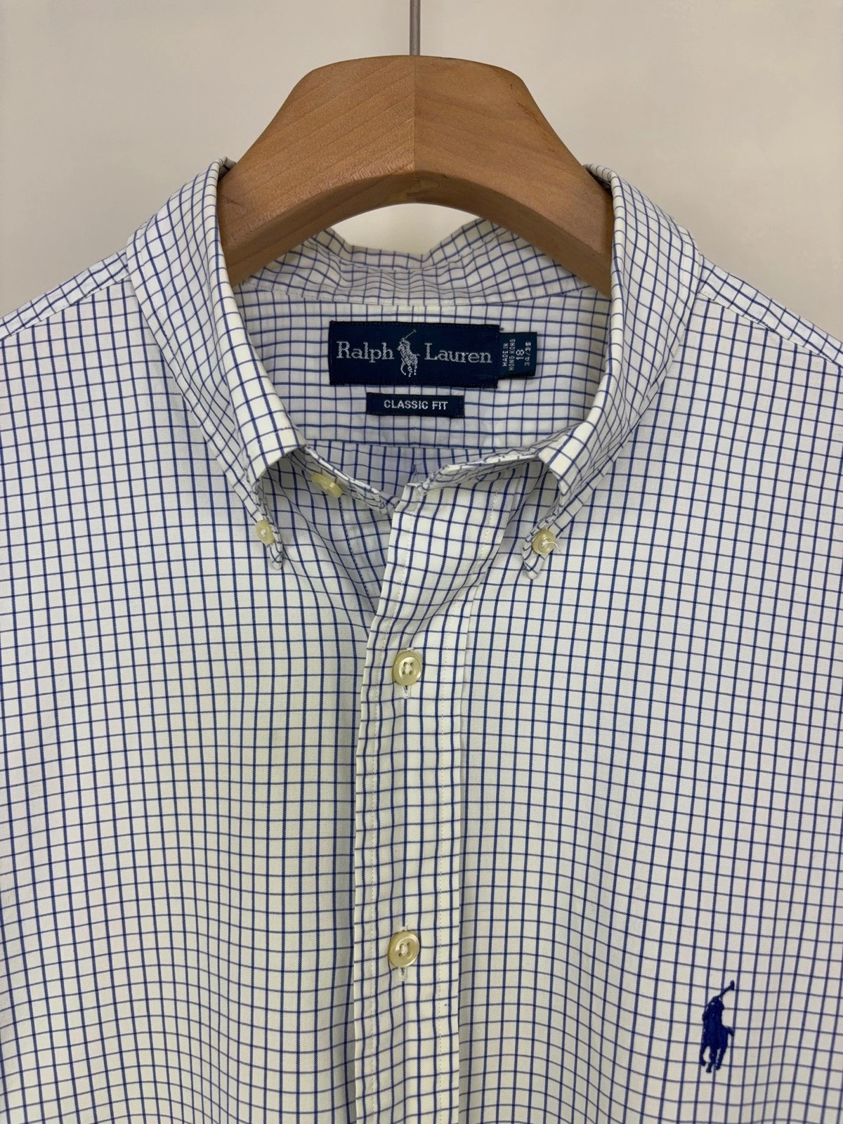 Camisa Polo Ralph Lauren Classic Fit Cuadros Azul/Blanco  2