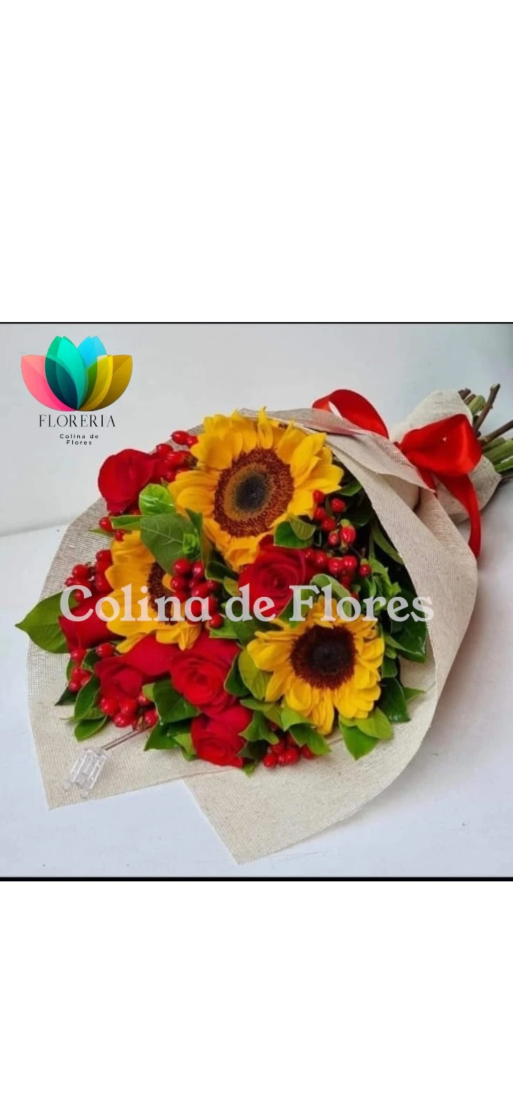 Rosas y girasoles 
