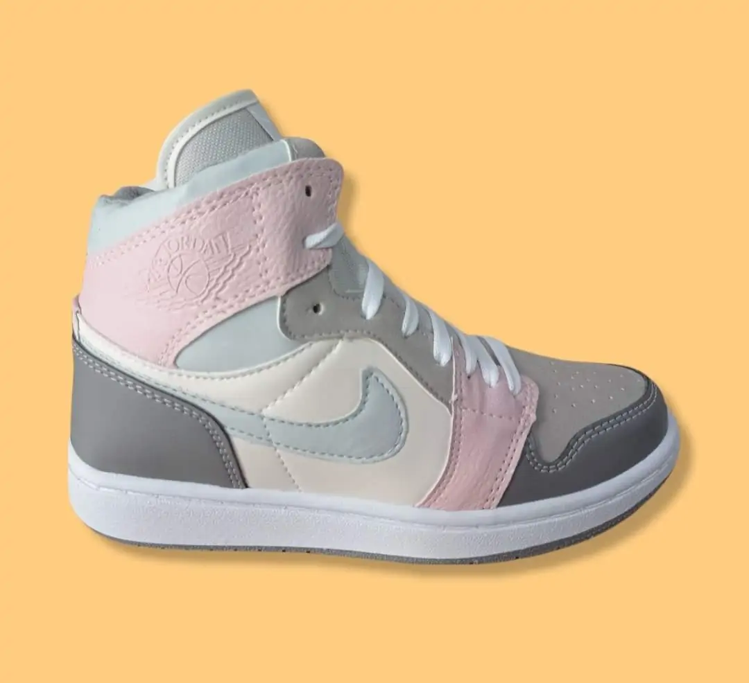 Nike tipo Jordan, color rosa y gris 