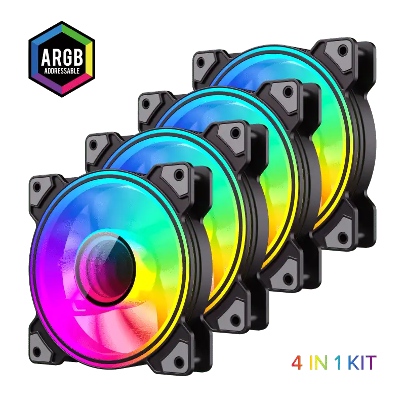 KIT VENTILADORES PC GAMEMAX DRH400 4 2