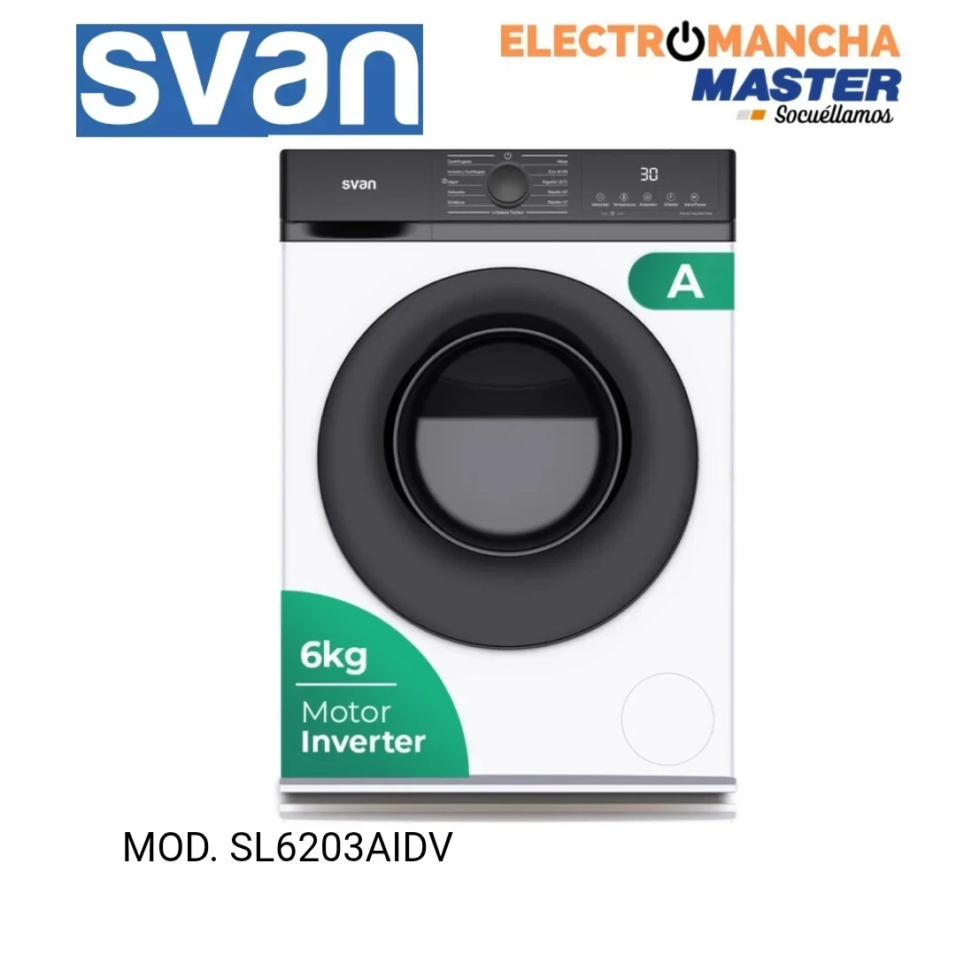 LAVADORA SVAN SL6203AIDV 6 KG. 1200 RPM  CLASE A