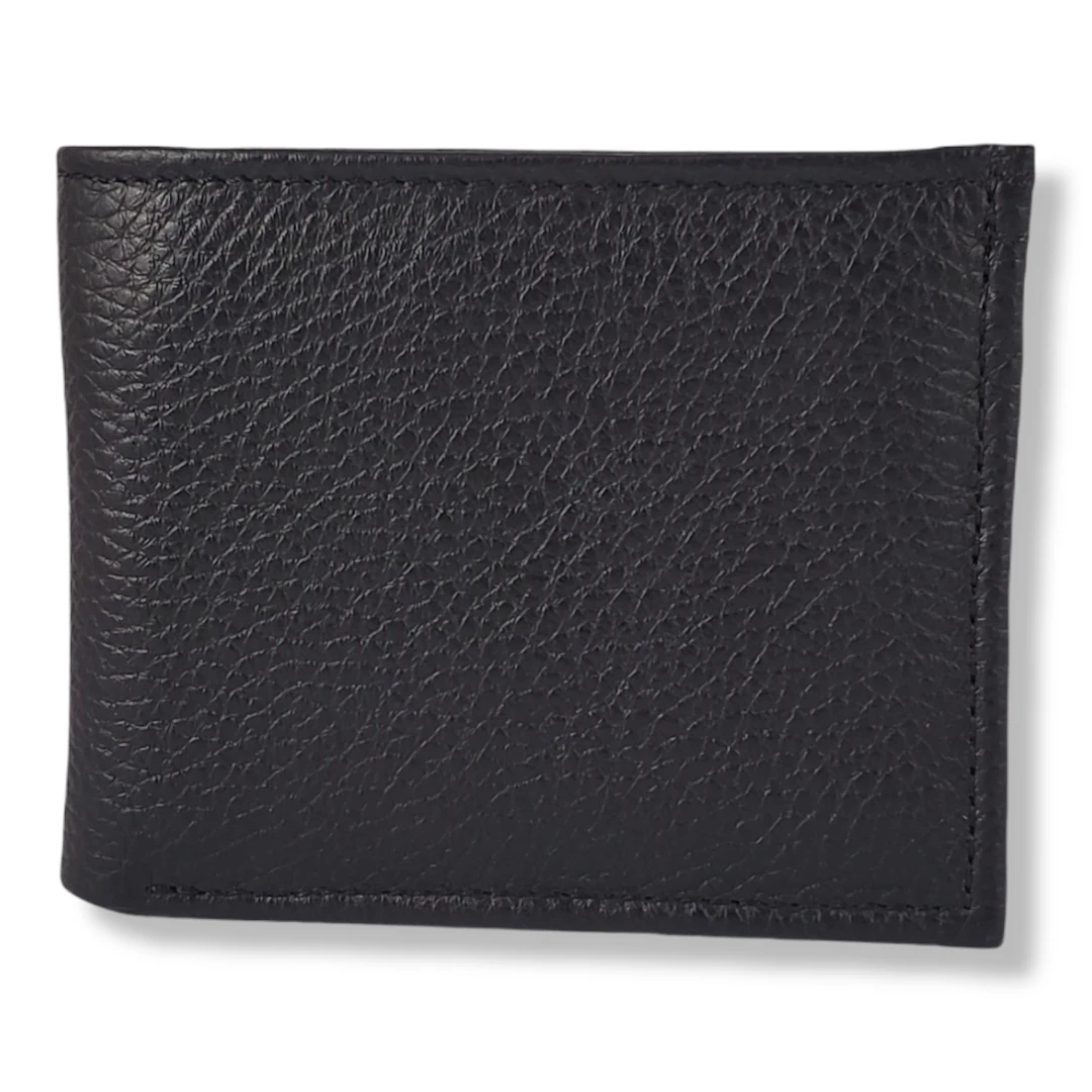 Billetera bifolio negra con solapa