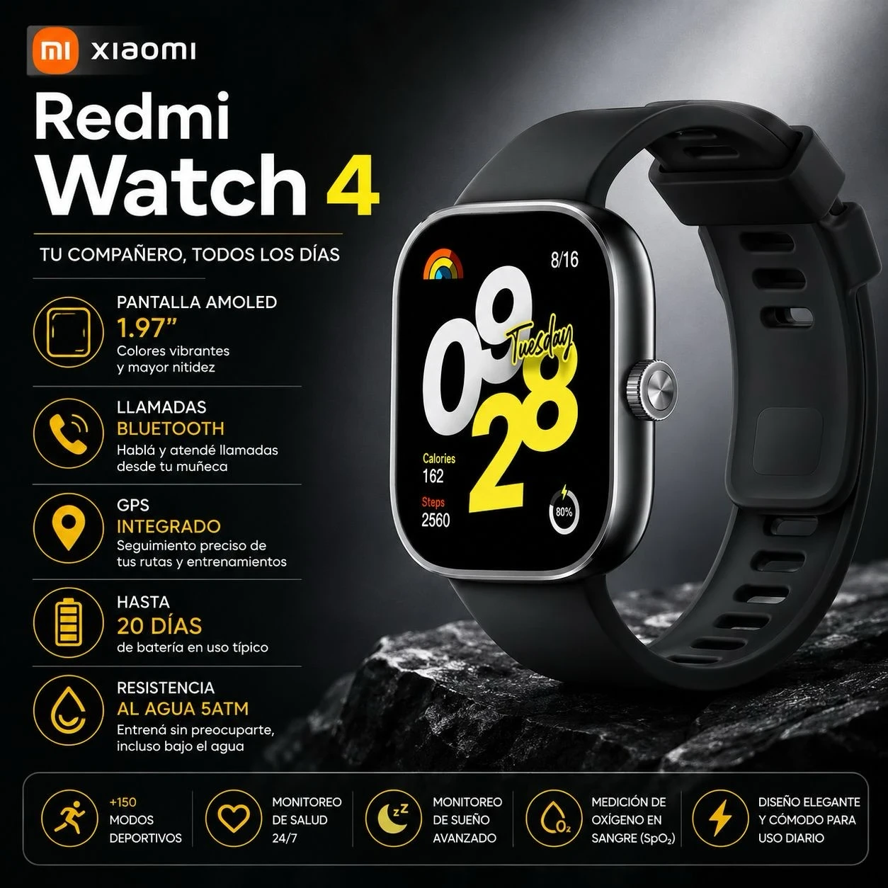 Smartwatch Xiaomi redmi Watch 4 BHR7854GL 2