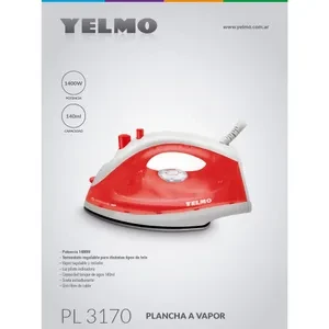 Plancha A Vapor Yelmo Suela Antiadherente 1400w Rojo