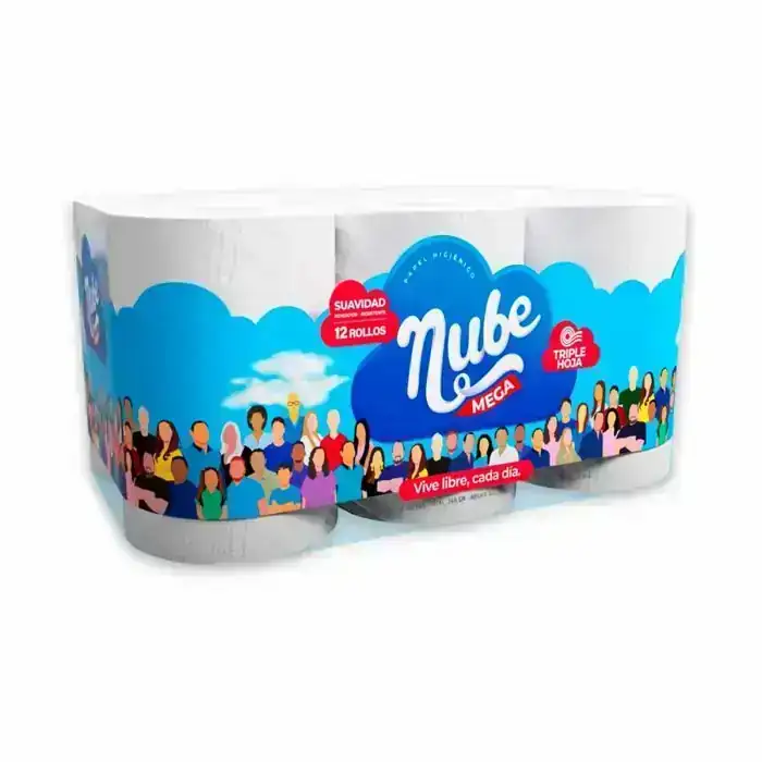 Papel higiénico Nube Mega x 12
