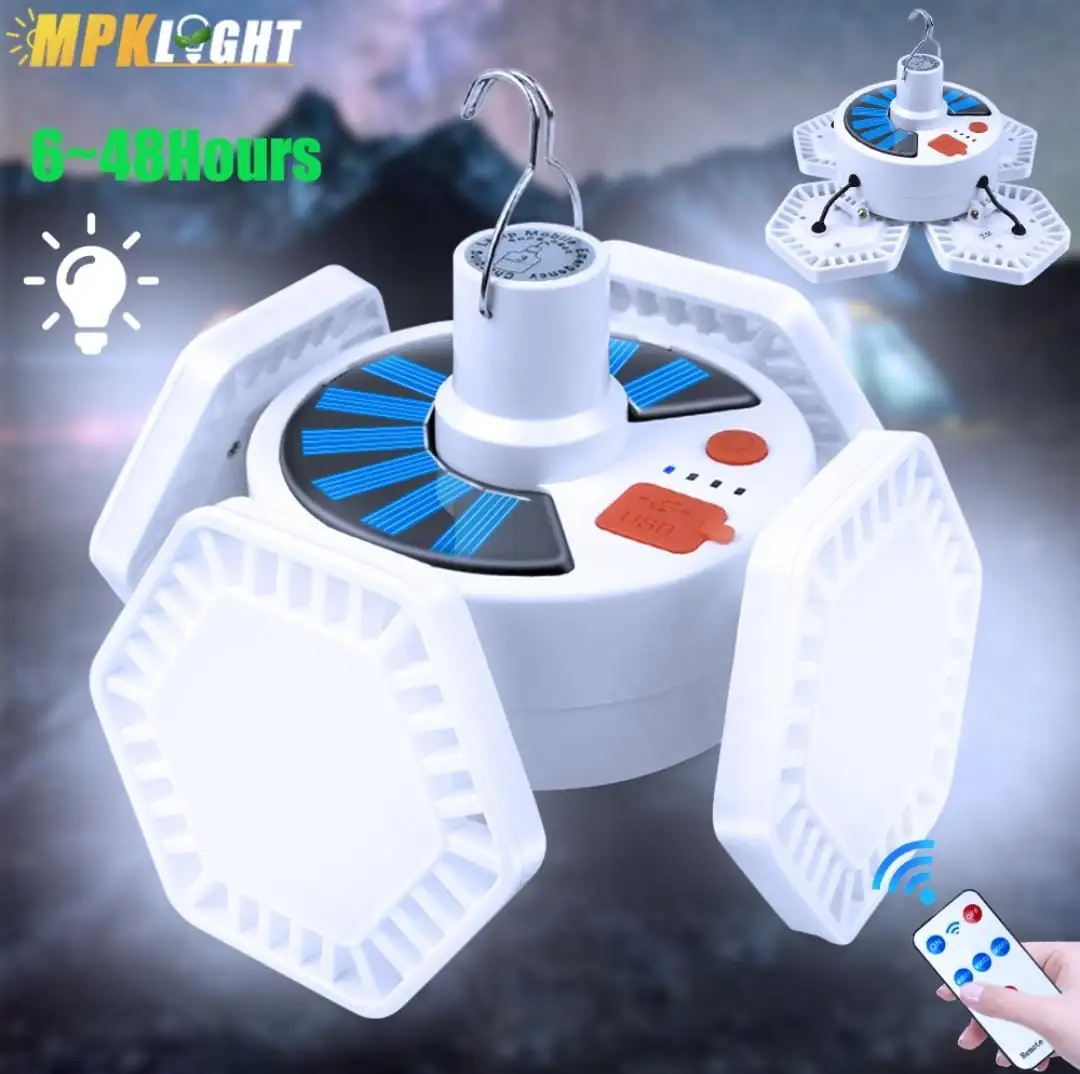 Lampara solar portátil con 4 alas