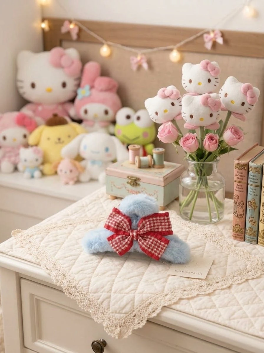 DOCENA DE PINZA DE PELICHE HELLO KITTTY 5