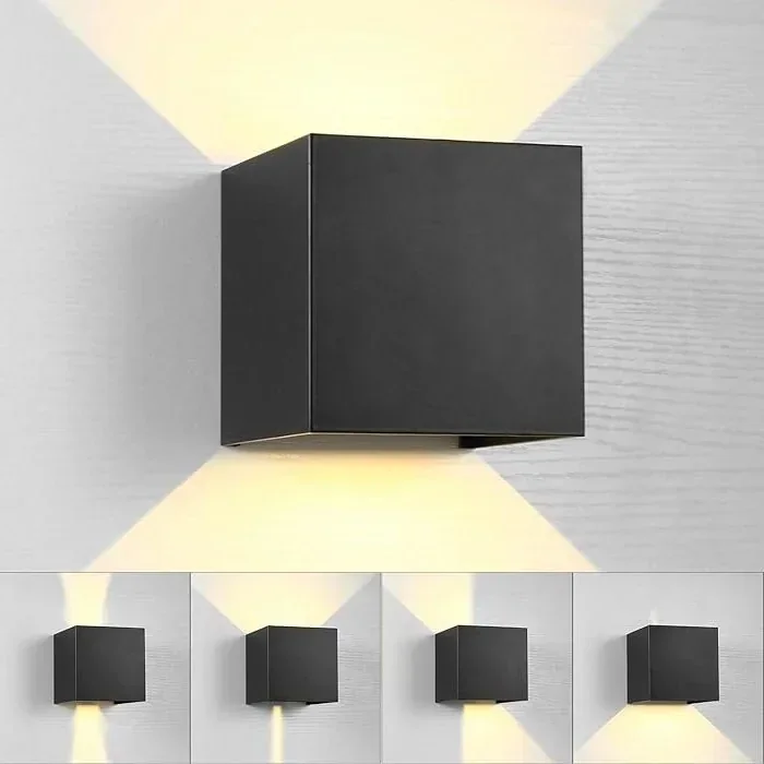 APLIQUE PARED CUBIC NEGRO REGULABLE 6W IP54 LUZ CALIDA/3000KK 