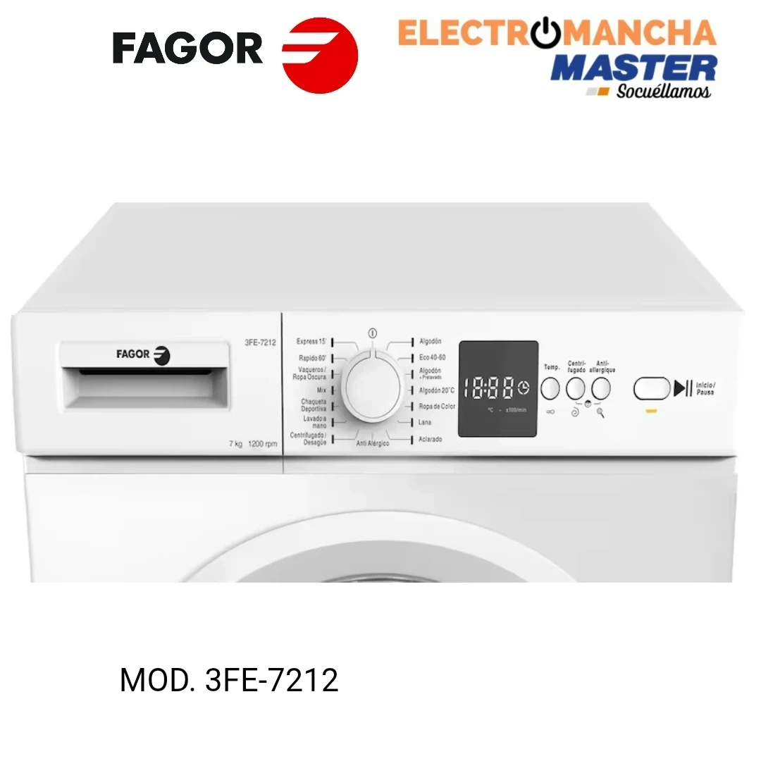 LAVADORA FAGOR 3FE-7212 7 KILOS 1200 RPM  4