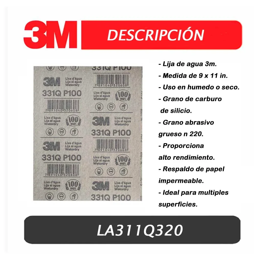 LIJA AGUA 3M-331Q GRANO 320