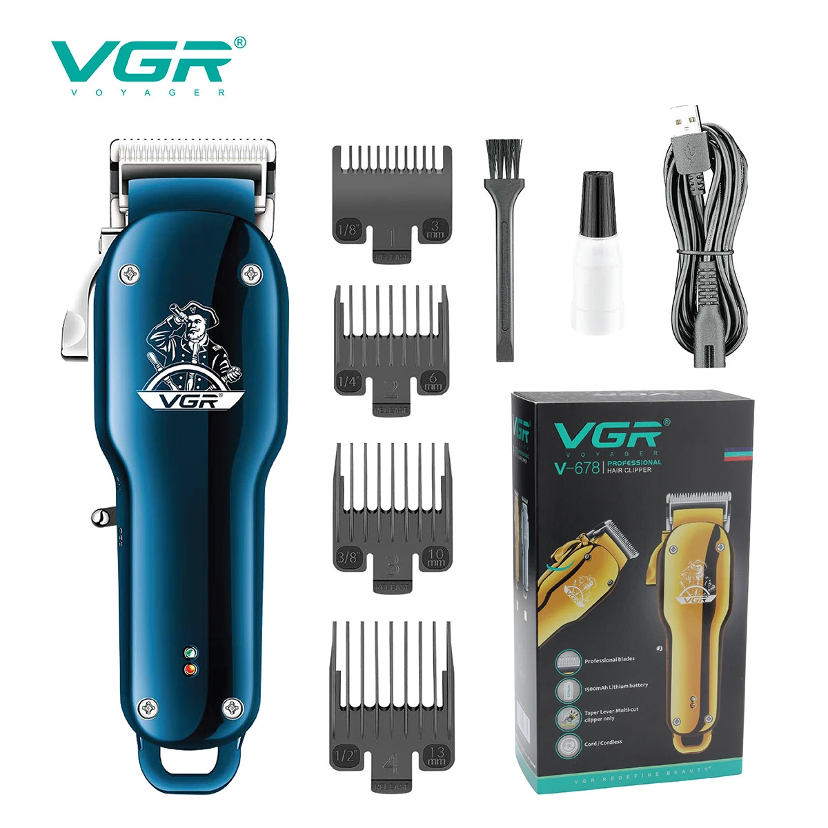 Vgr - Hermosa maquina de motilar electrica  4