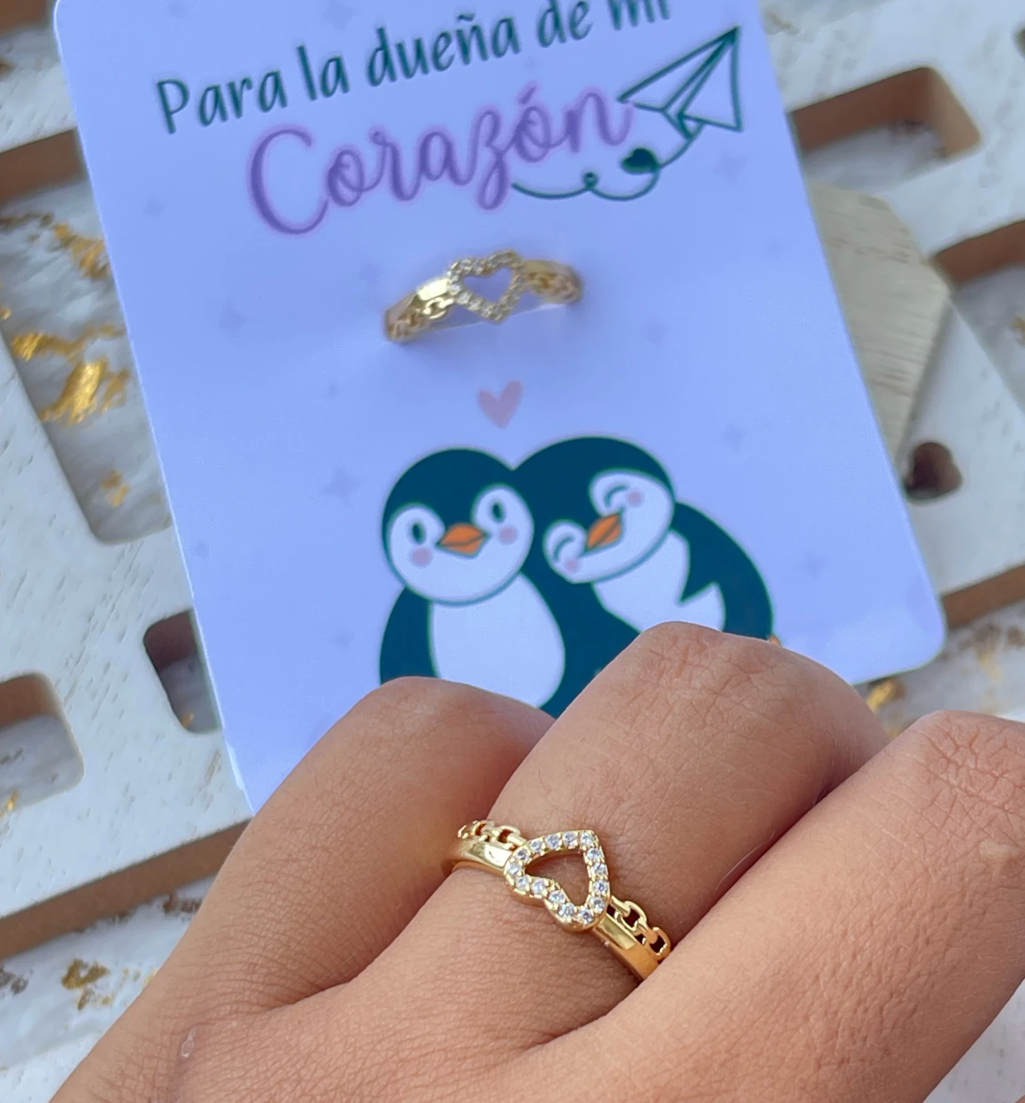 Anillo ajustable corazón mío  2