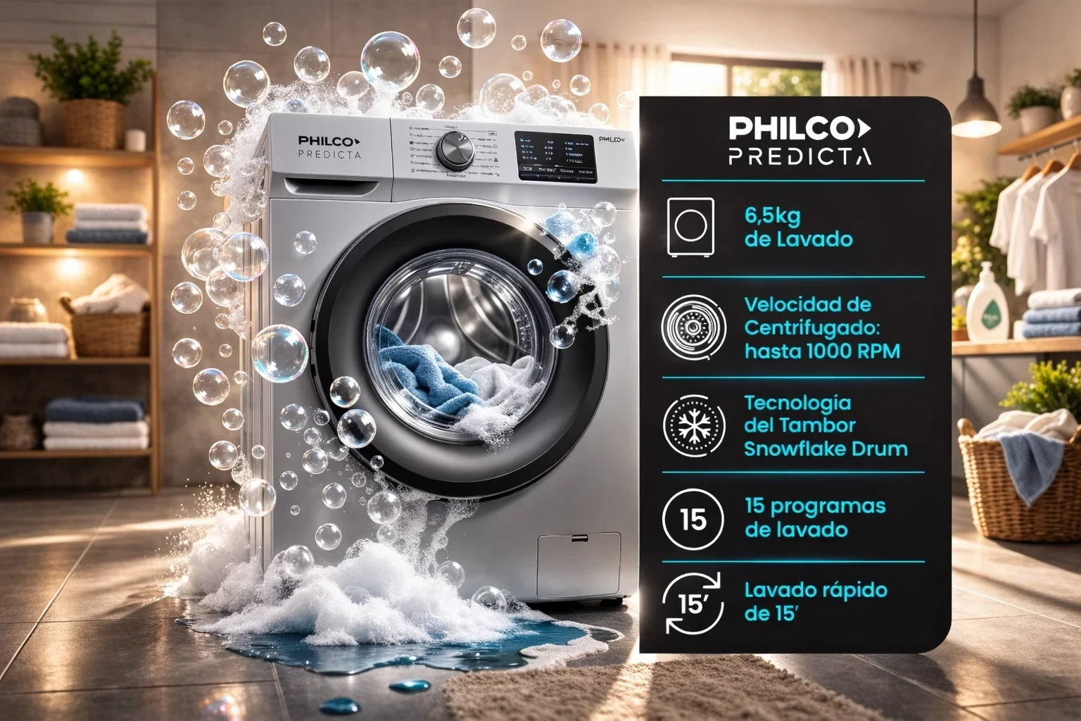 Lavarropas Philco 6.5KG
