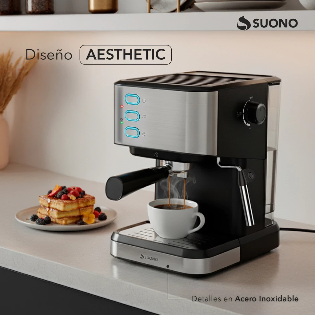 Cafetera Espresso con Vaporizador de Leche 20 Bar 6